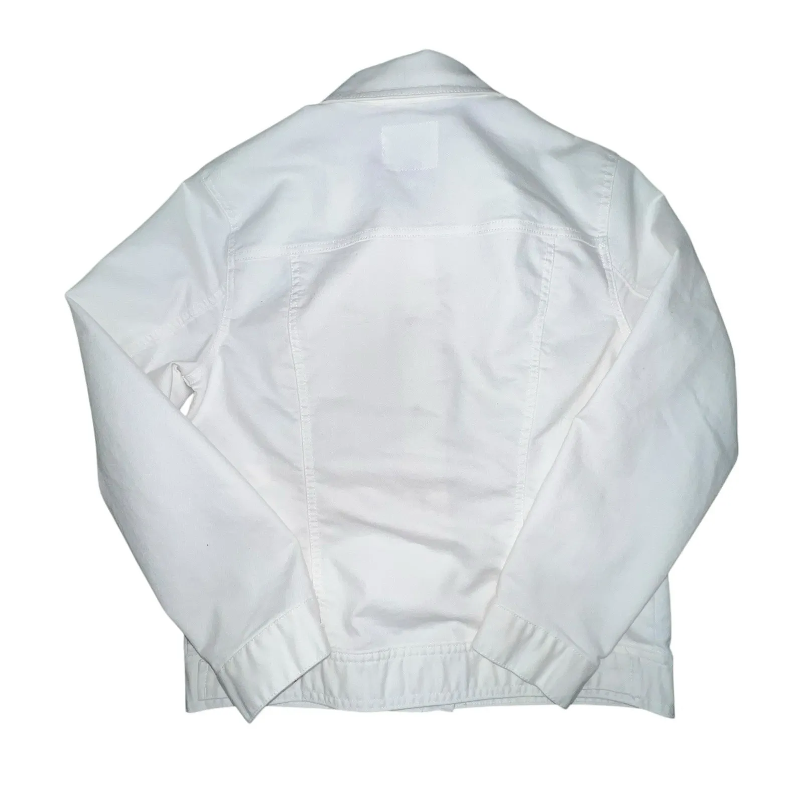 Old Navy White Denim Women's Size Large Classic Jean Jacket Retro Y2K Cotton - Image 3