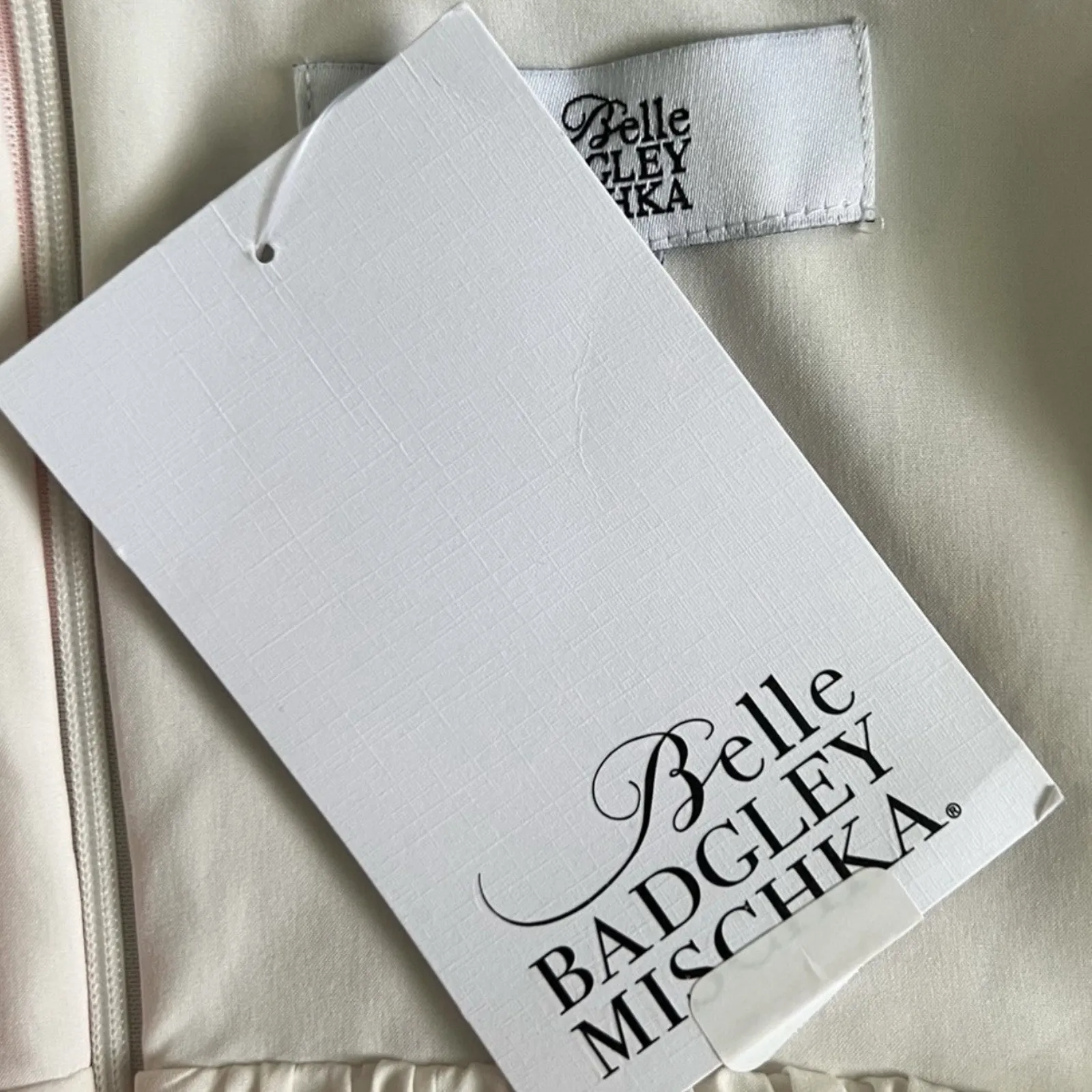 NWT Belle Badgley Mischka Remi Georgette One Sleeve Pink Multi Midi Dress - Image 6