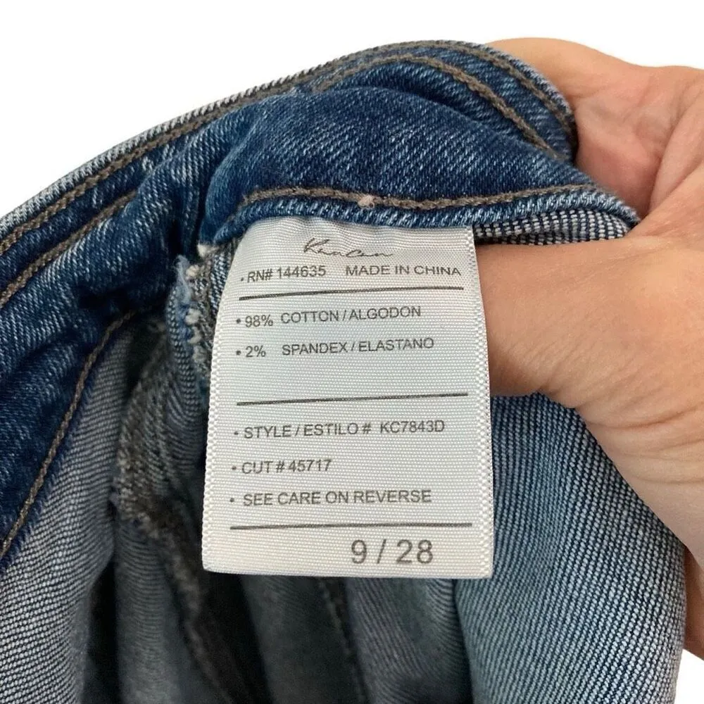 Kancan Avery Straight Leg Cargo Jeans women 9* cropped stretch medium wash denim Blue Size undefined - Image 7