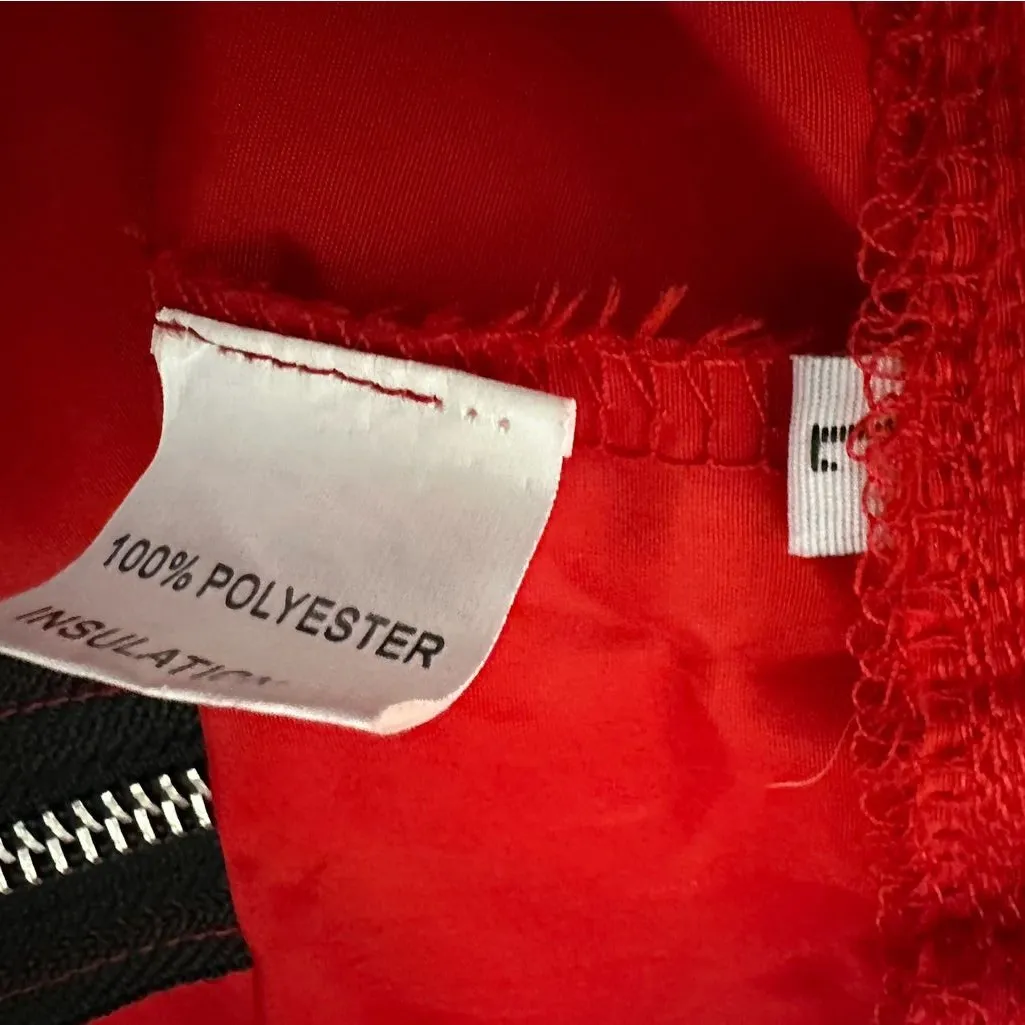 Red Mesh Zip Utility Cargo Pants Cyberpunk Streetwear Parachute Style Size Large - Image 4