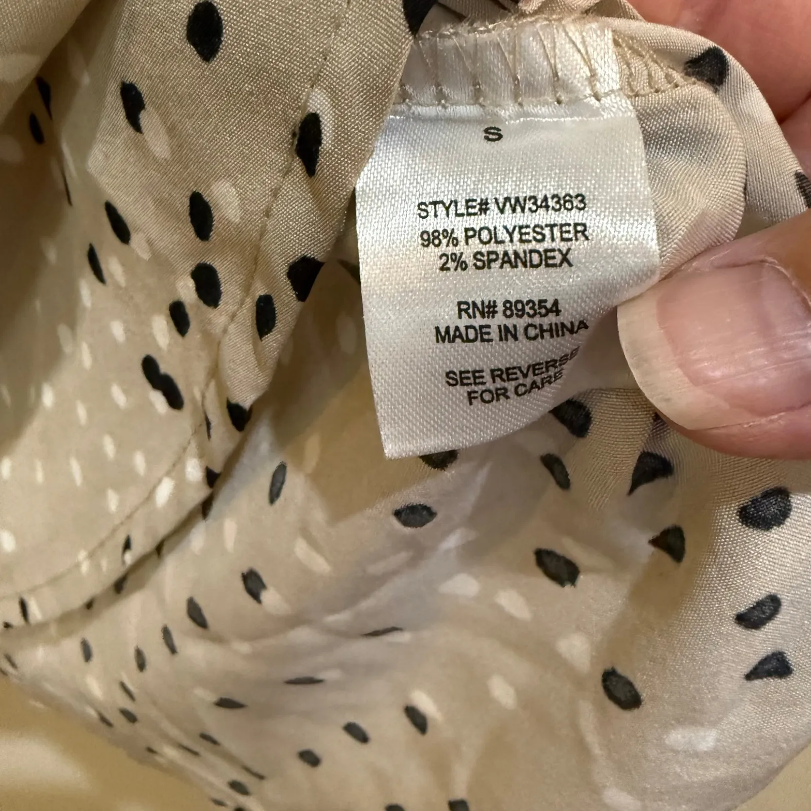 Adrienne Vittadini Womens Polka‎ Dot Button Down 3/4 Sleeve Blouse Small - Image 9