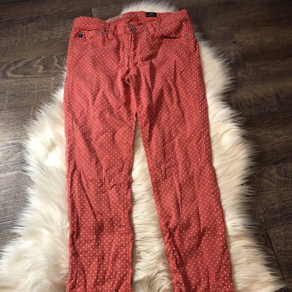 AG Adriano Goldschmied Pot Red Polka Dot Jeans - Image 2