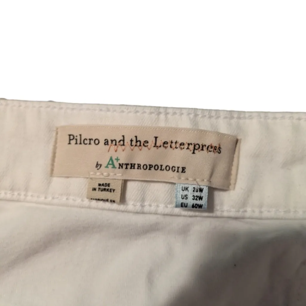 Pilcro Letterpress By Anthropologie Hi-rise Boot cut White Jeans Size 26W - Image 5