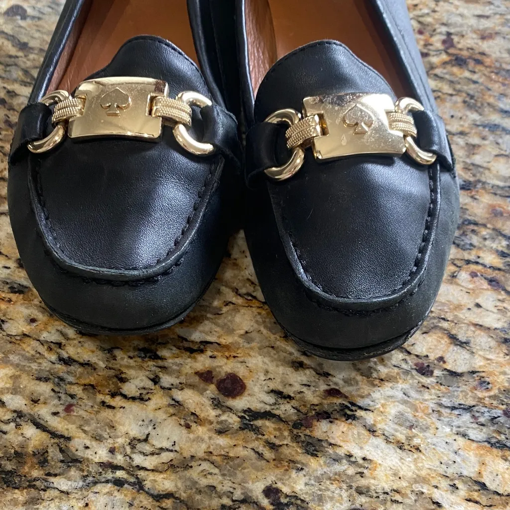 Kate Spade Black Loafers with Gold Detailing - Image 5