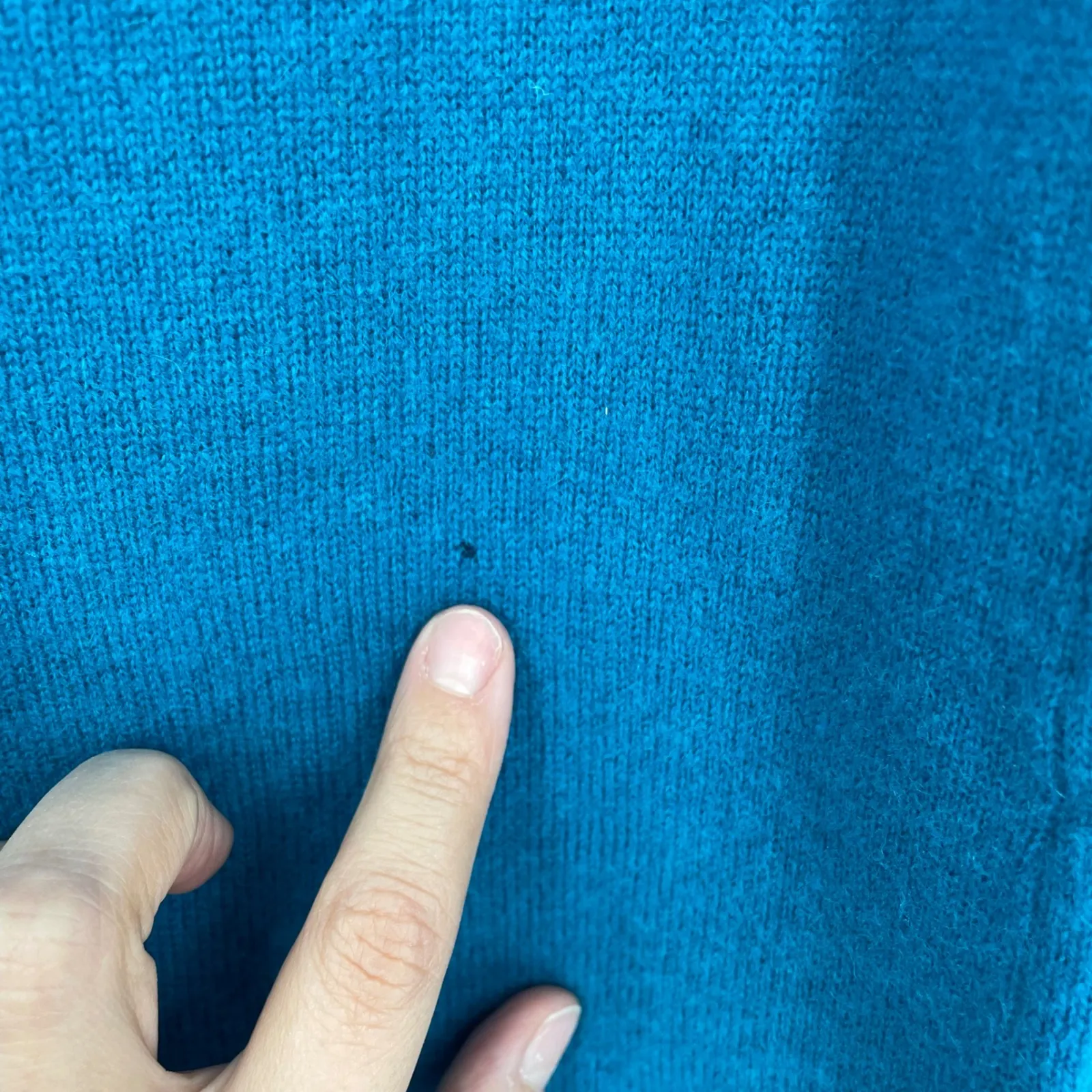 Halogen Cashmere Blend Crew Neck Sweater Teal Blue XS - Image 5