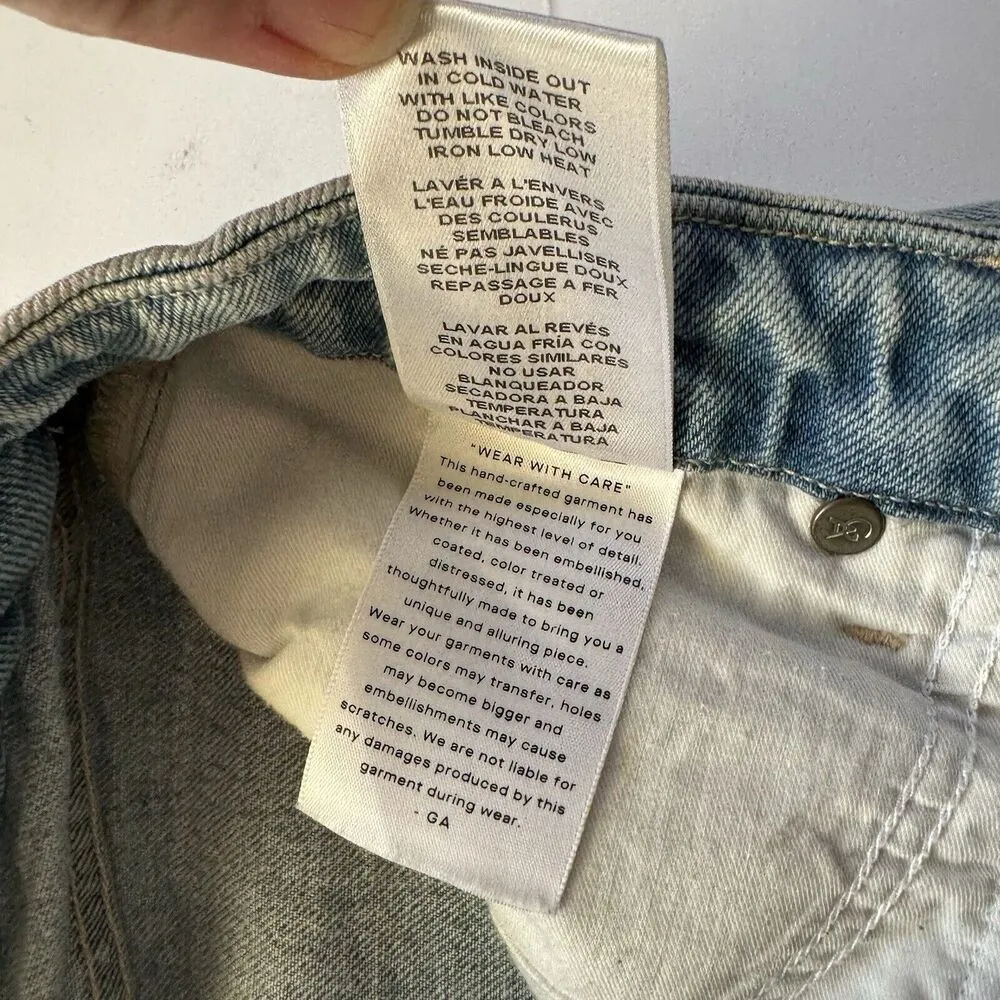 Good American GOOD MOM JEANS GM602T BLUE636 Size 2/26 Light Wash Distressed - Image 5