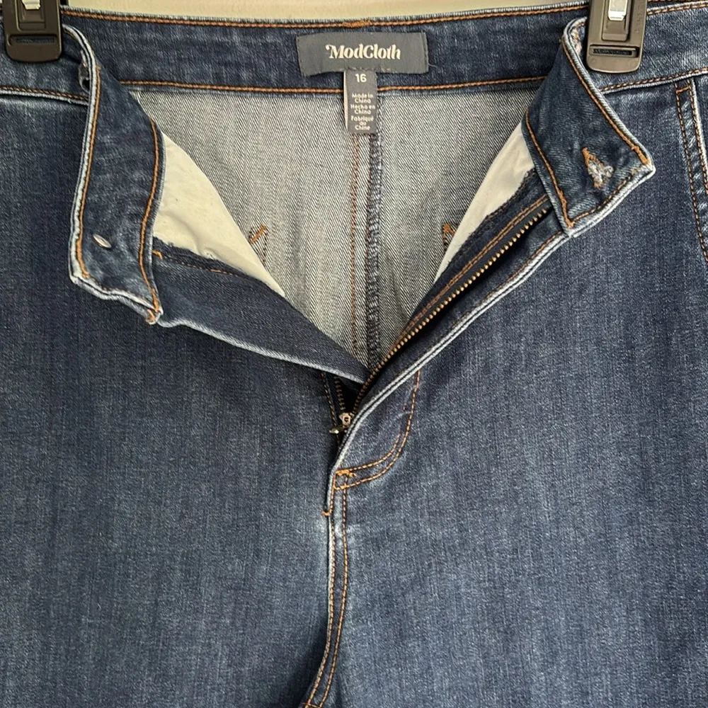 ModCloth The Grier Wide Leg Flare Jeans Ultra High Rise 90s Sz 16 Retro Vintage - Image 10