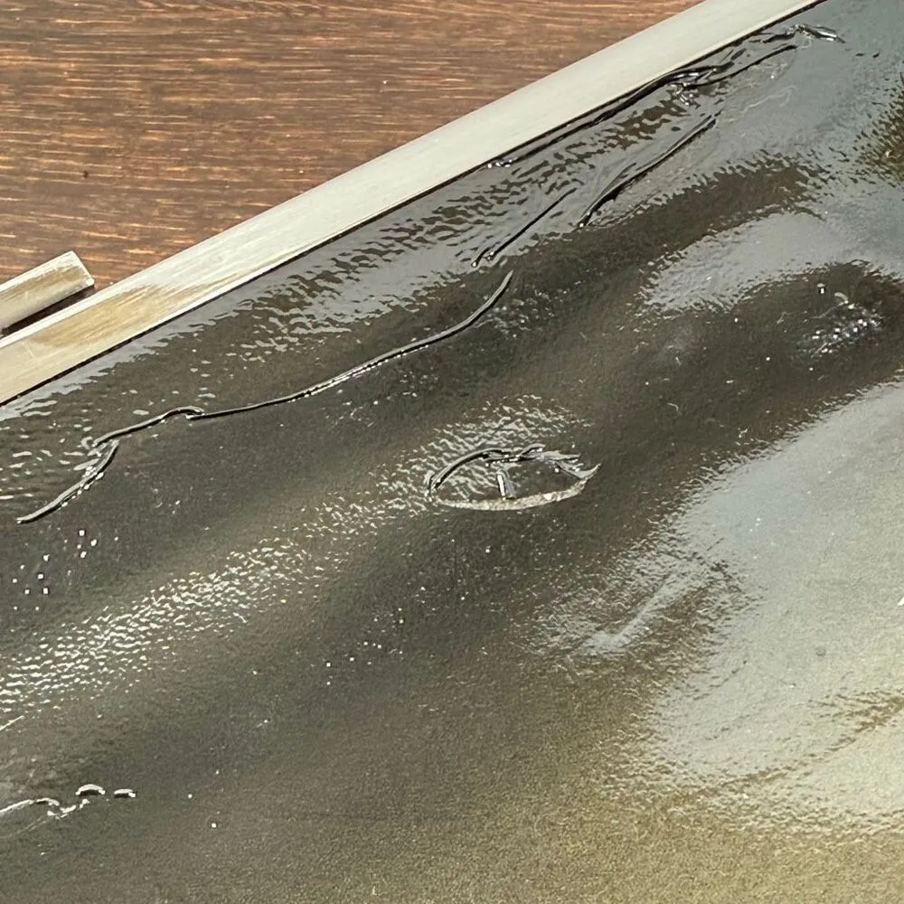 Hobo International Patent Leather Long Frame Clutch Purse Black to Gray Ombre 6x - Image 6