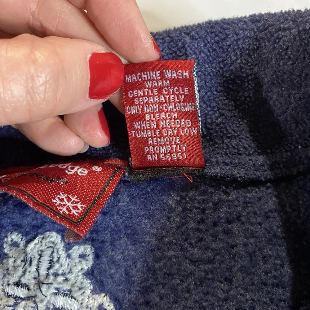 Holiday Lodge Northcrest Cozy Fleece Cardigan Shacket Snowmen Cabincore‎ Medium Blue - Image 6