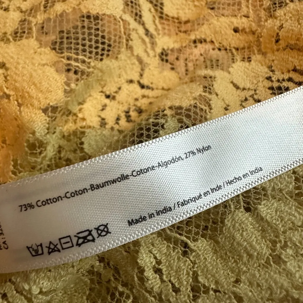 Free People FP One Solene Creme Peach High Low Maxi Skirt Stretch Lace XS NWT - Image 14