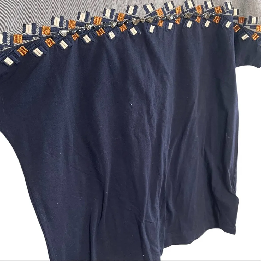 J. Crew Women’s Embroidered Color block Short Sleeve Blouse Size Small C2695 - Image 5