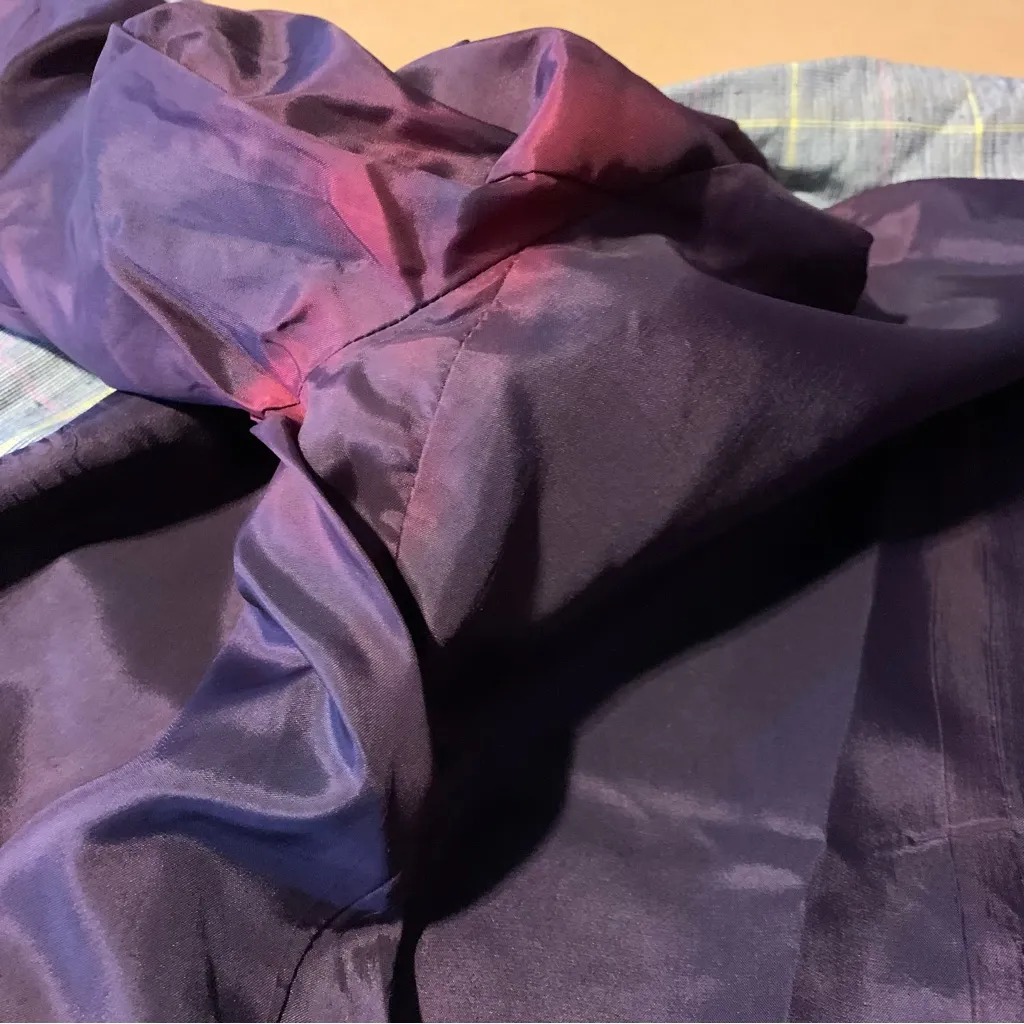 VINTAGE 1980'S KASPER ASL BLUE, PINK, YELLOW AND WHITE STRIPE BLAZER (4) Blue - Image 10