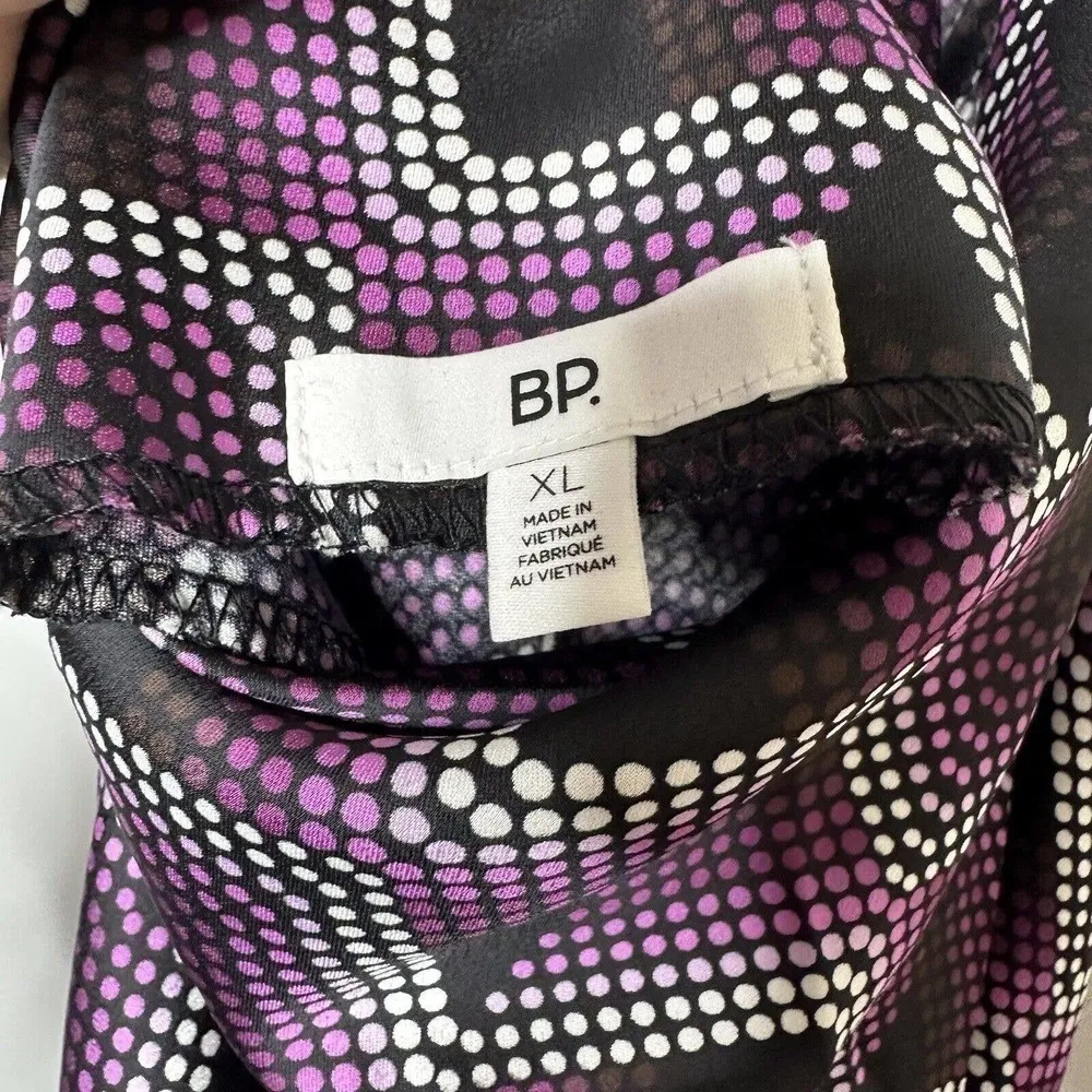 NWT Bp Be Proud Liza Print Cowl Neck Satin Dress Women's Purple Size X Large - Image 7