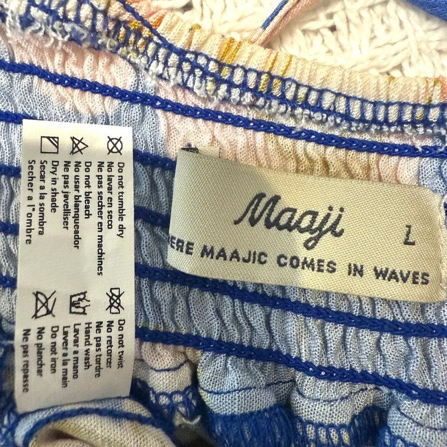 Maaji large blue bouquet Jessy smocked floral sun summer dress D3 3151 - Image 5