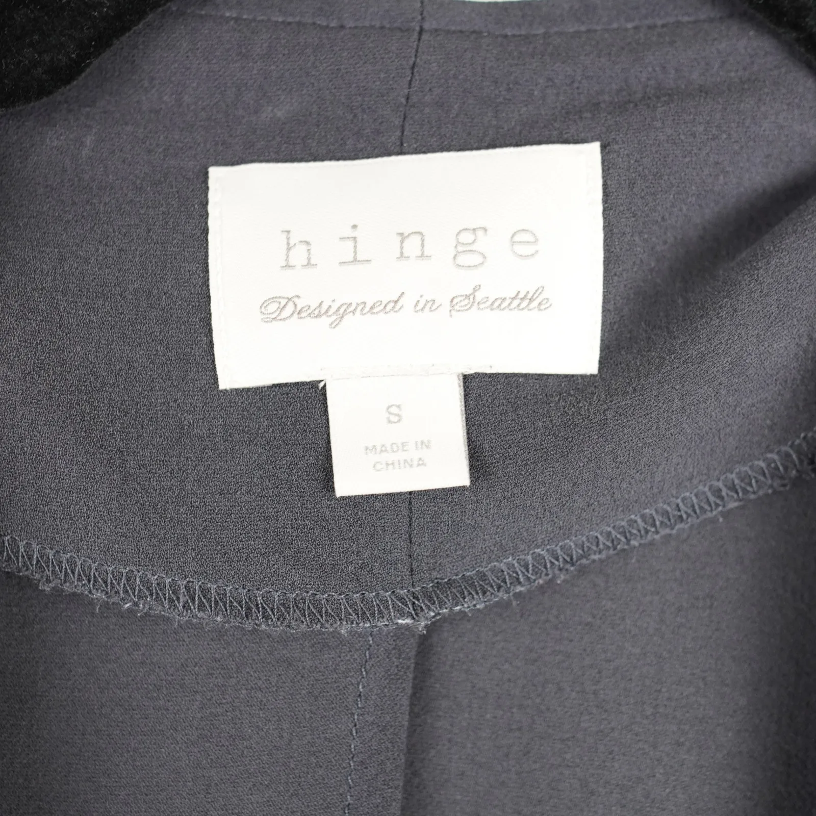 Hinge Womens Charcoal Gray 100% Silk Drape Front Cardigan Jacket Size S - Image 8