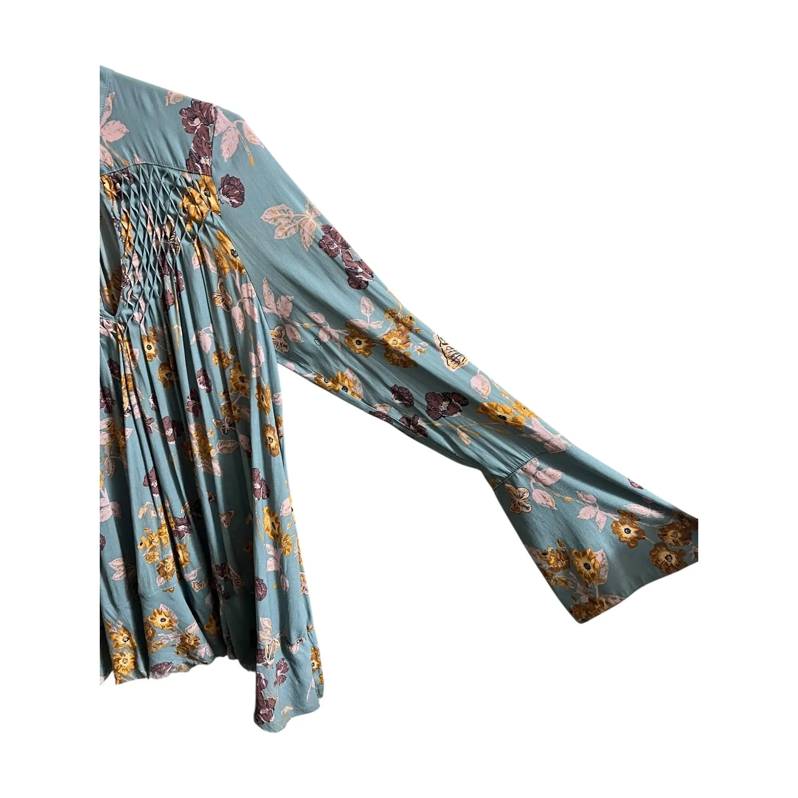 Free People Pebble Crepe Tunic Flowy Oversize Hippie Boho Floral Top M Flowy - Image 4