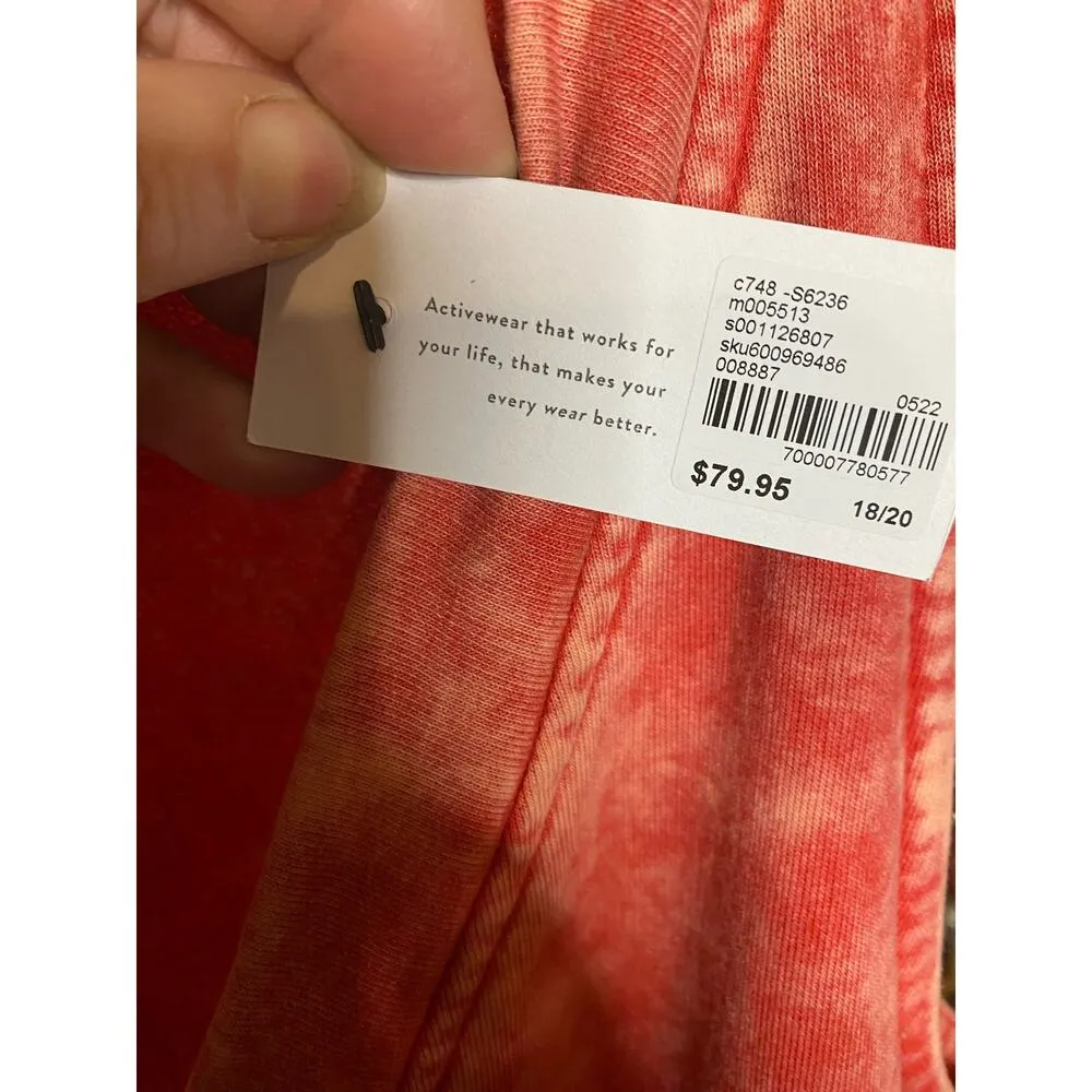 NWT Livi Active Lane Bryant French Terry Jumpsuit 18/20 Coral Acid Wash V-Neck - Image 6