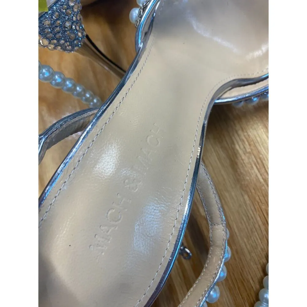 MACH & MACH Diamond of Elizabeth Heels Women's 38.5 Silver High Pearl Heels S20 - Image 12