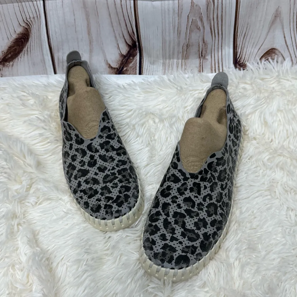 Ilse Jacobsen Tulip Slip On Flats Leopard Print Gray Size 5 - Image 8