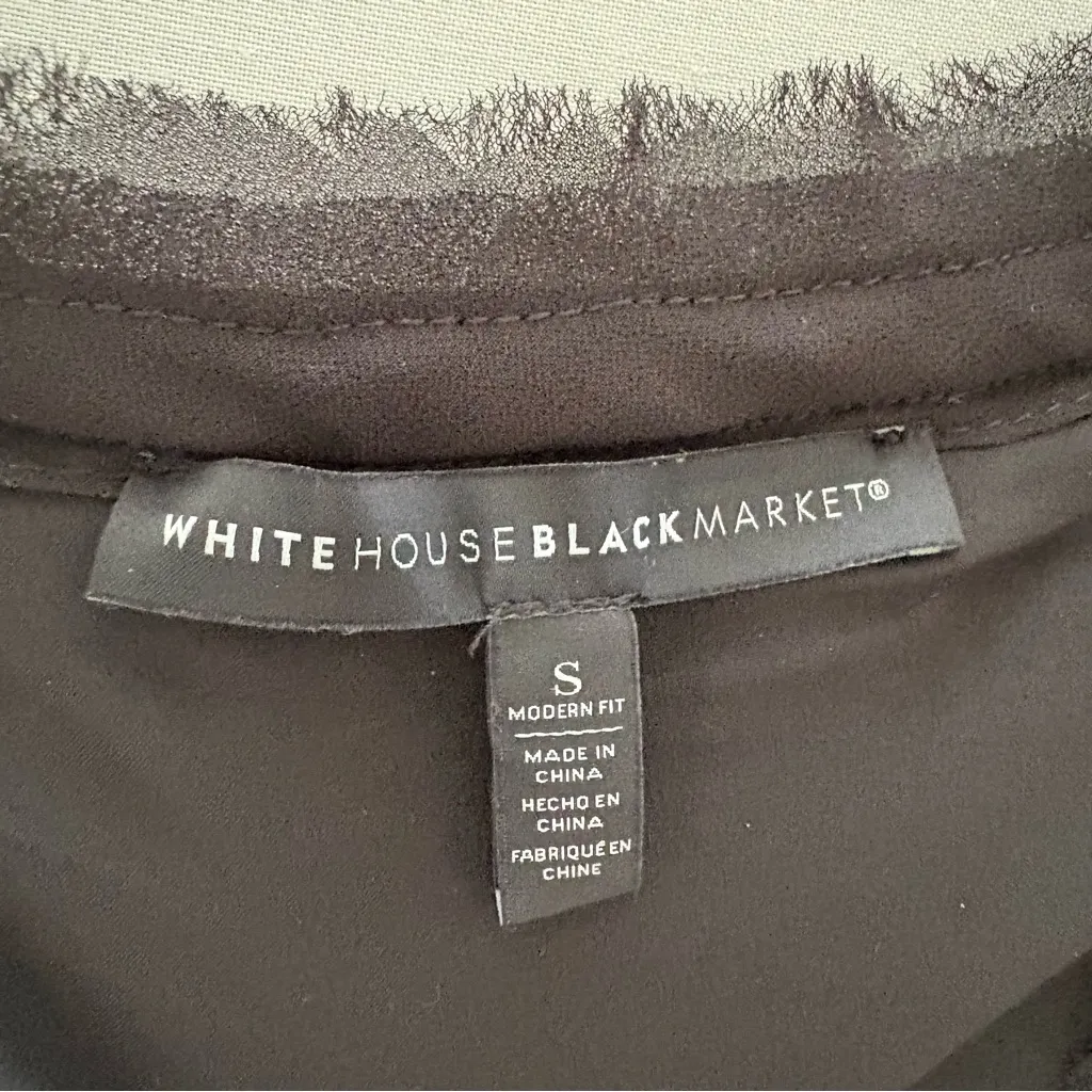 WHBM Women’s‎ S Crop Sweater Jacket Dark Coquette Tweed Black Ecru Goth Office - Image 12