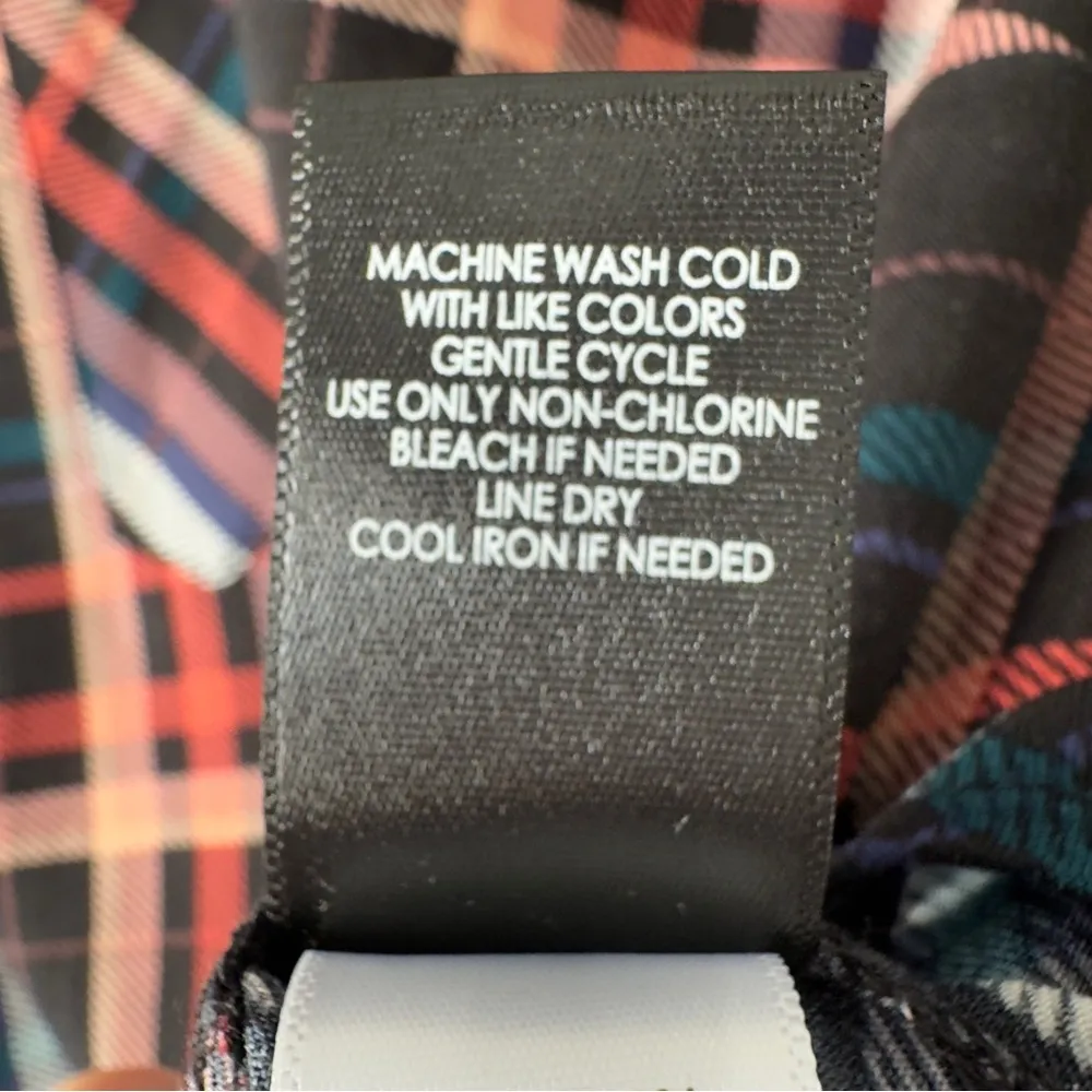 Torrid Plaid ruffle neck top keyhole tie 3/4 sleeve fall Autumn casual holiday - Image 10