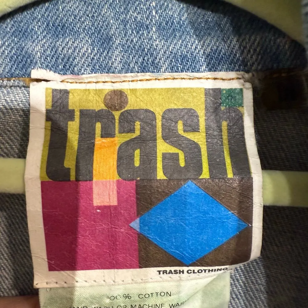 Trash Denim Vintage Western Jean Jacket Sz XL Blue - Image 4