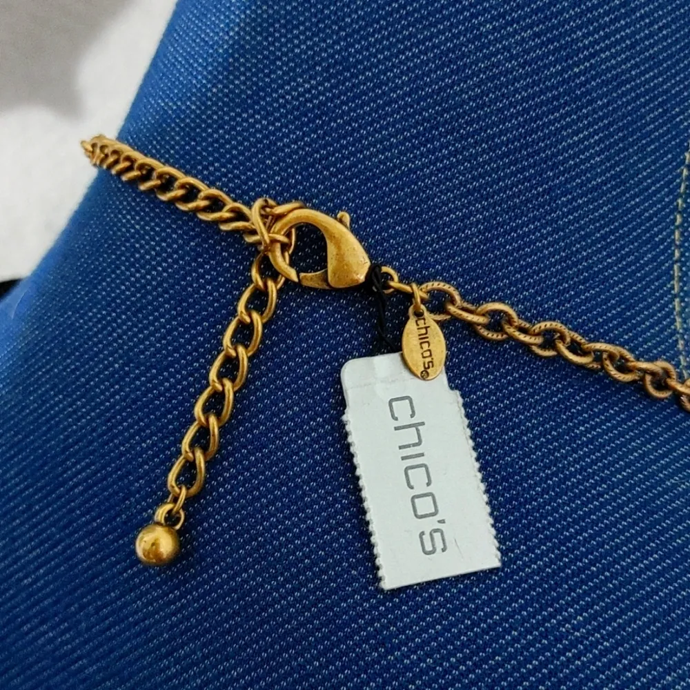 Chico's Multi Chain Long Statement Necklace - Image 4