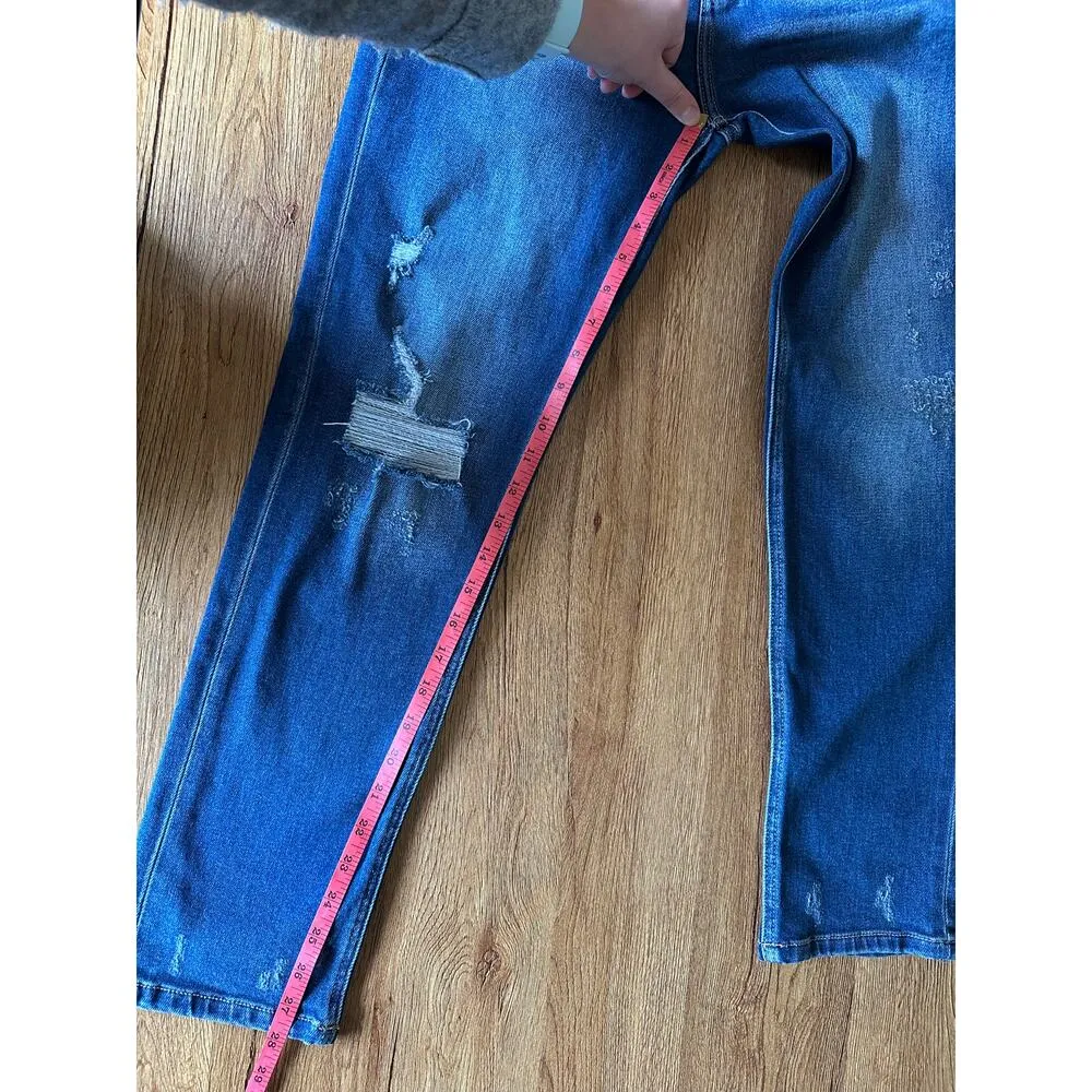 Kancan High Waisted Straight Leg Dark Wash Jeans Size 26 Blue - Image 5