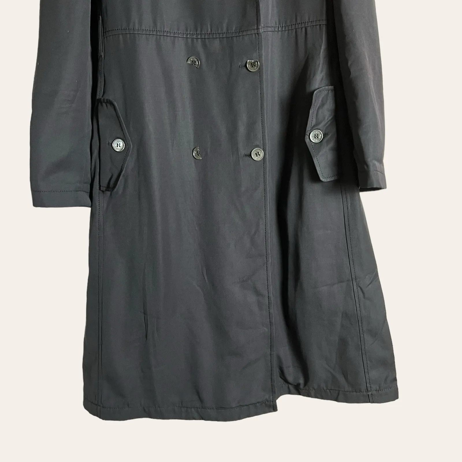 See by Chloe Vintage Y2K Black Double Breasted A-Line Trench Coat Size 10 - Image 5