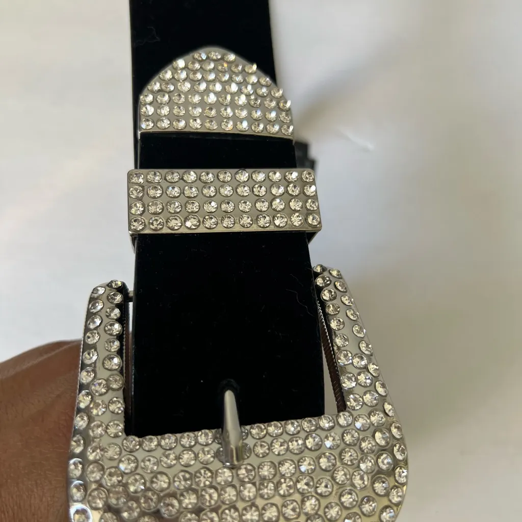 Zara Black Belt with Silver Embellishments - Image 3