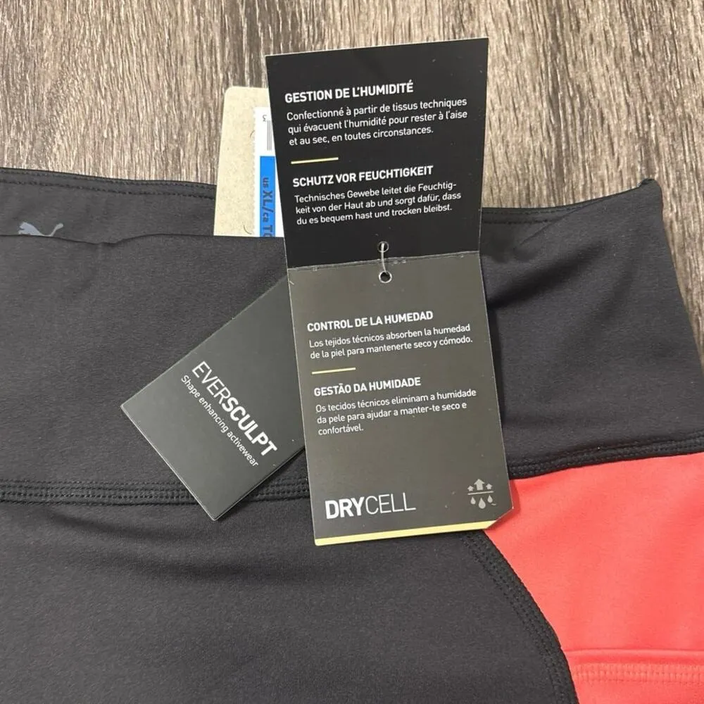 NWT Puma Eversculpt Drycell Biker Shorts Black/Peach Size XL - Image 2
