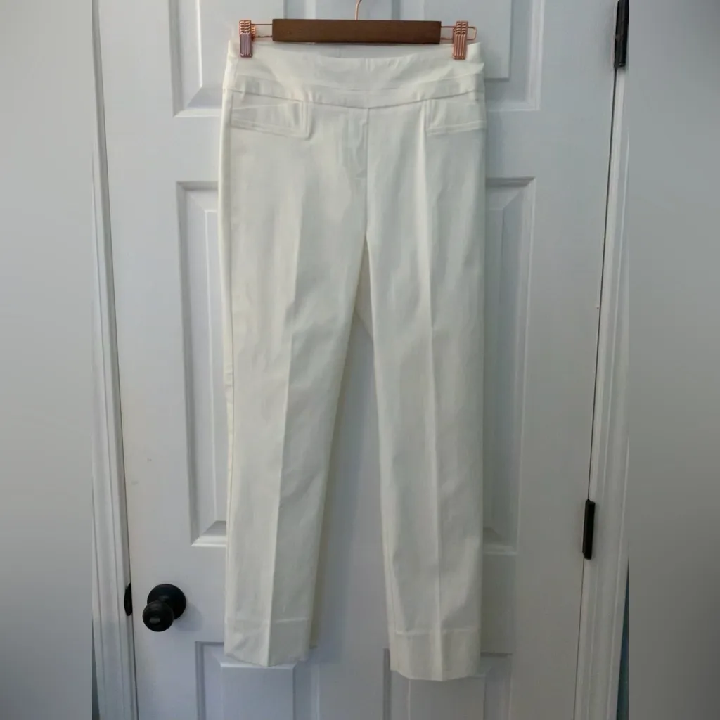 Renuar Cigarette Ankle White Pull On Stretch Pants Size 2 - Image 2
