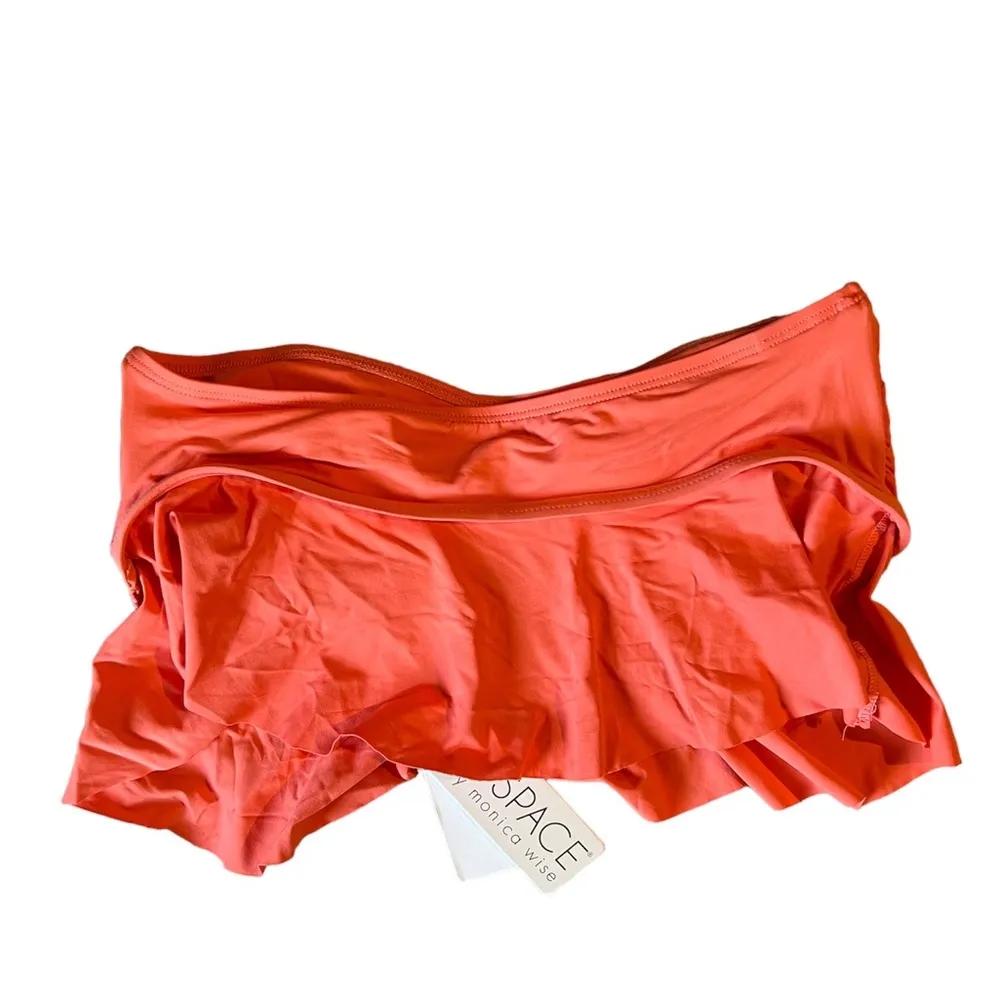 L*space Lynn Tube Bikini Top Strapless Bandeau Coral Pink Ruffle - Image 4
