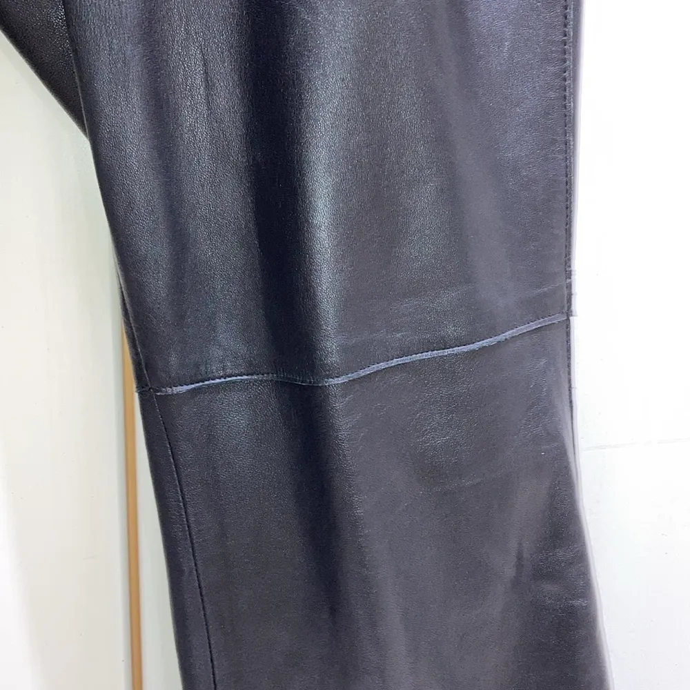 Vintage Hugo Buscati women’s size 12 black leather pants - Image 4