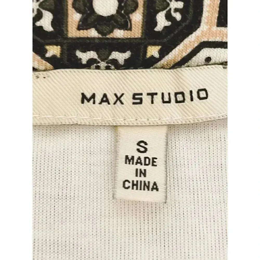 Max Studio Women’s Elastic Waist Geometric Pattern Pencil Skirt SZ S - Image 5