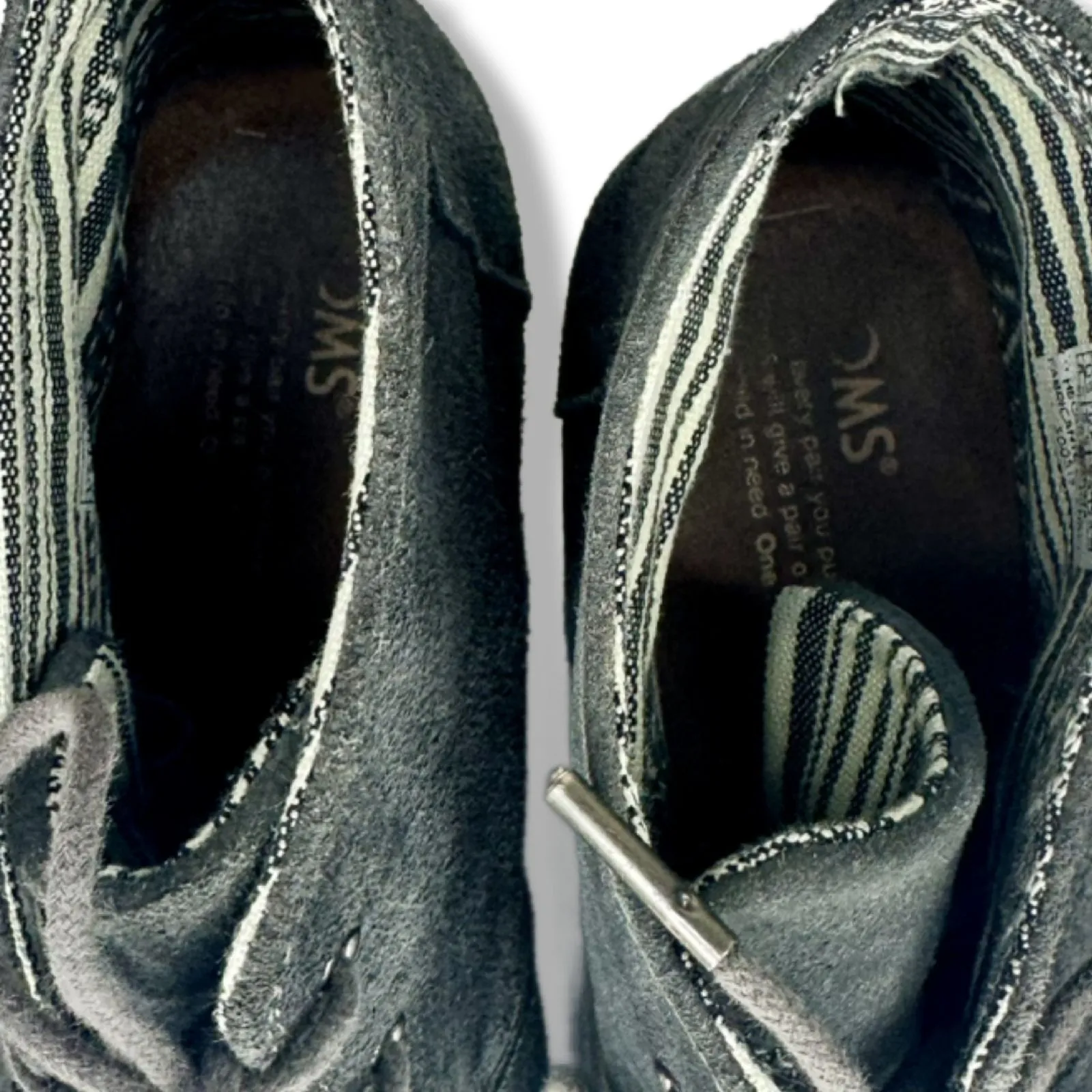 TOMS Desert Wedge Castlerock Grey Suede Boots Ankle Boots Sz: 8.5 - Image 5