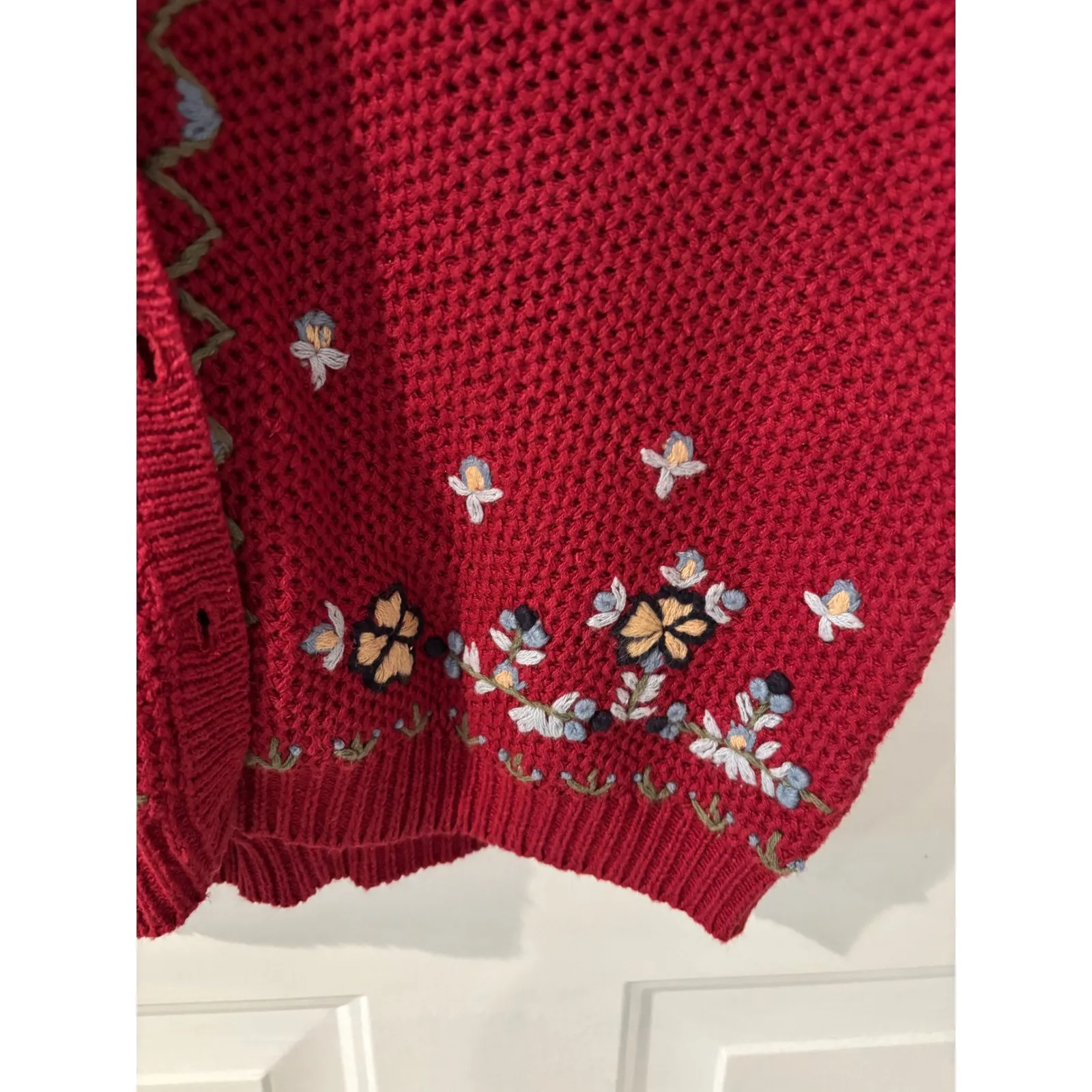 New‎ VTG Classic Elements Knit Vest Floral Embroidered Sleeveless Grandma Core - Image 2