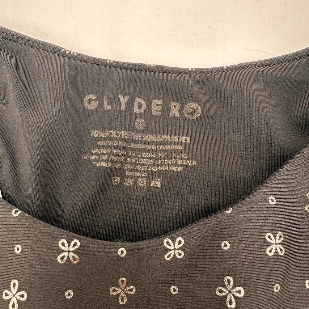 Glyder Lacey Halter Black & Silver Wildflower Lace Sports Bra Size XS - Image 6