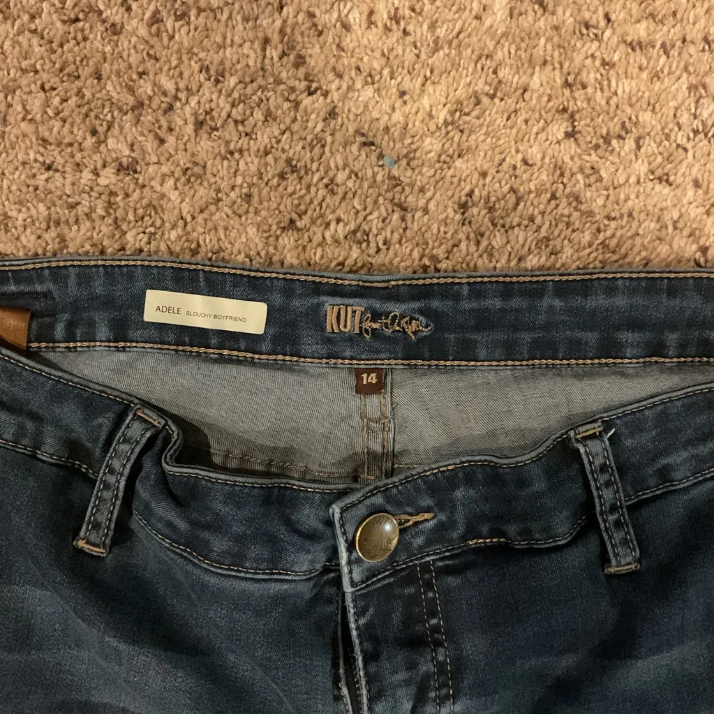 Kut from the Kloth Dark Blue Boyfriend Jeans - Image 2