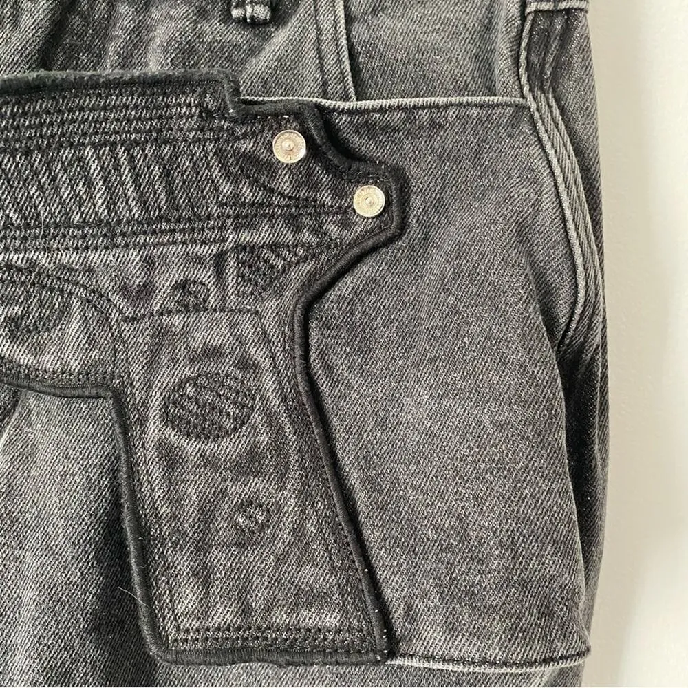 Maniere De Voir Black Denim High Rise Gun Heans size 8 - Image 9