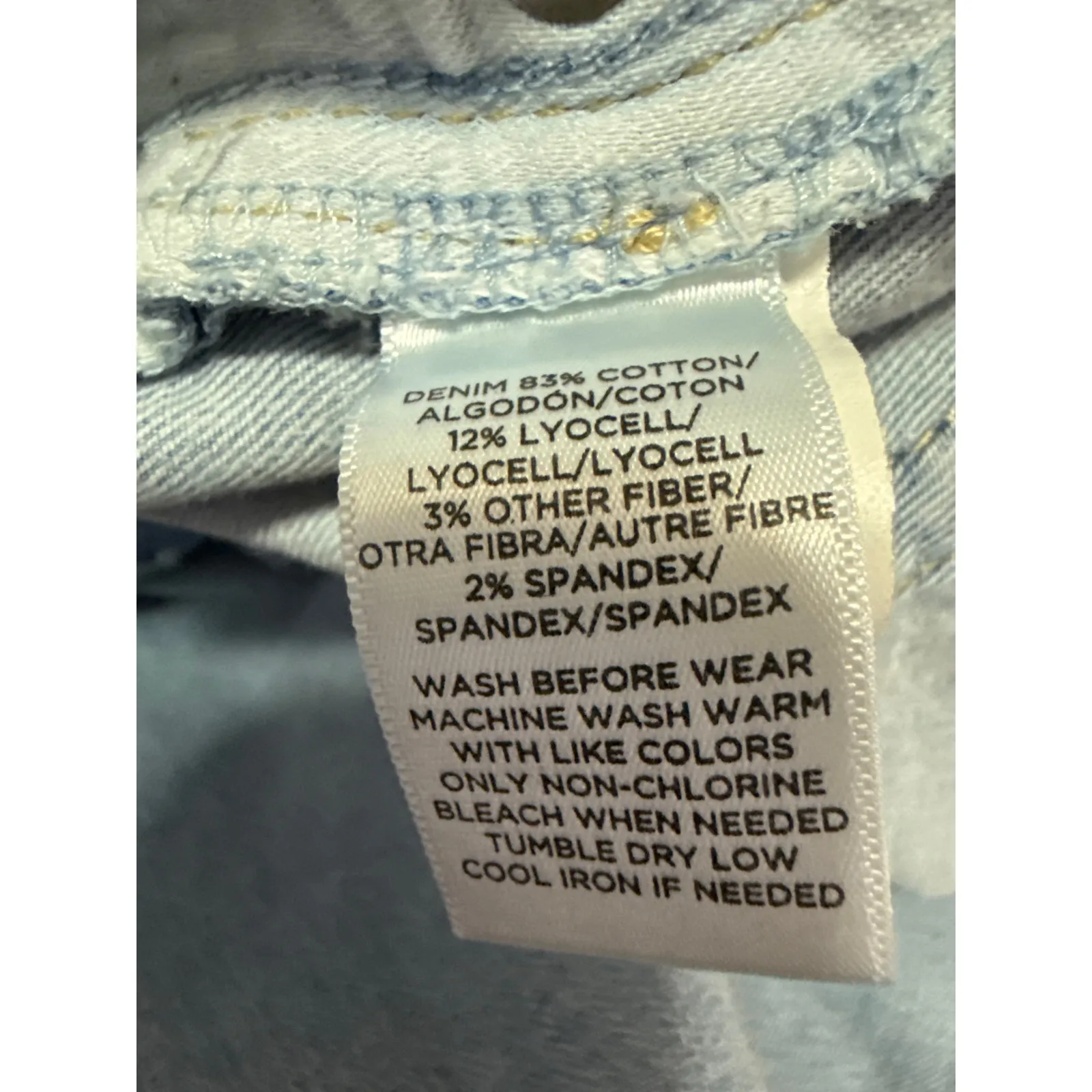 Ann Taylor Loft Curvy Blue Skinny Mid Rise Frayed Raw Hem Denim Jeans Pants 26 - Image 7