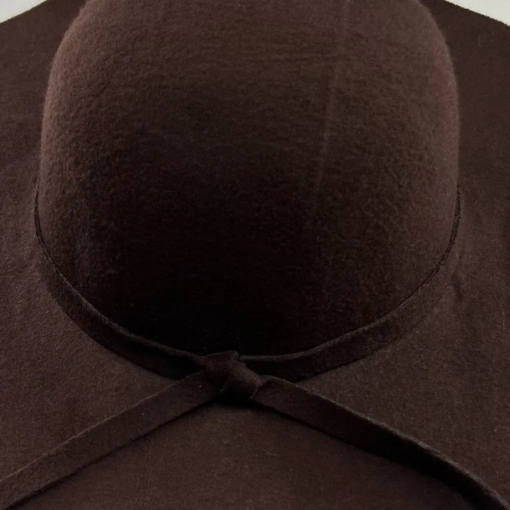 Jessica McClintock Brown Wool Blend Wide Brim Hat - Image 3