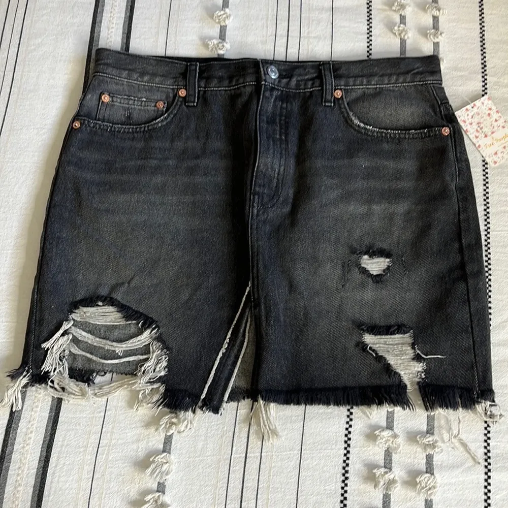 nwt // free people relaxed & destroyed denim skirt - Image 39