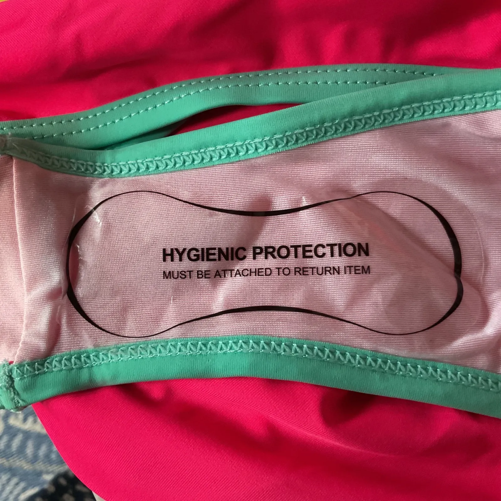 Popvil Multicolored Bandage Design No Vacation One Piece Swimsuit Size XL‎ NWT Pink - Image 10