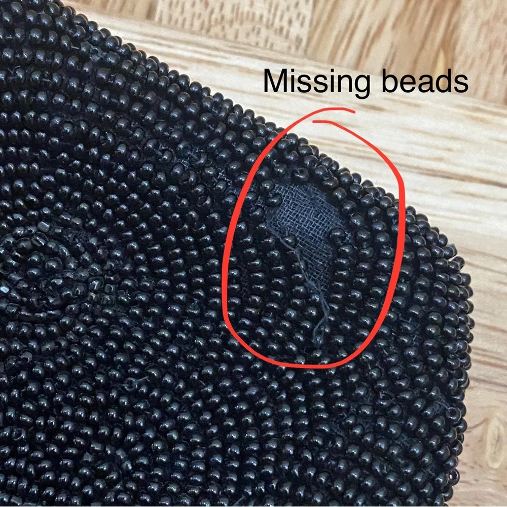 Vintage 60s CHARBET Belgium Handmade Black Seed Beads Beaded Long Clutch Bag - Image 10