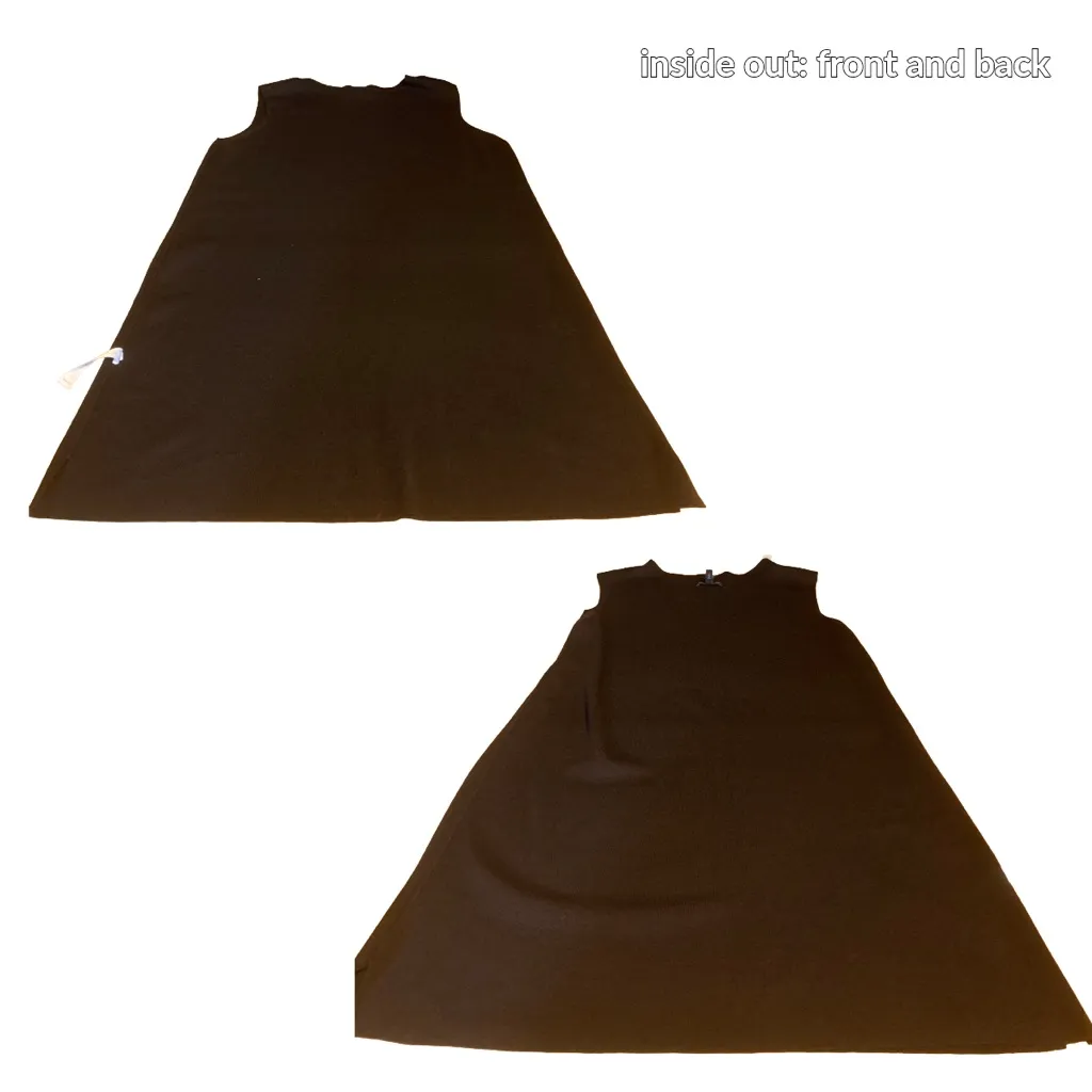 EILEEN FISHER DARK BROWN WOOL SWEATER KNIT SHIFT DRESS (XL) - Image 10