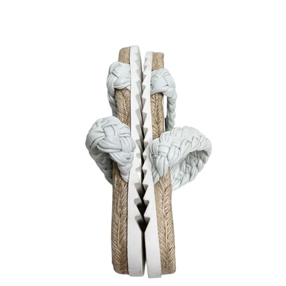 Marc Fisher Sandals Size 7.5 Off White‎ Jaimee Leather Espadrille Open Toe Shoes - Image 5