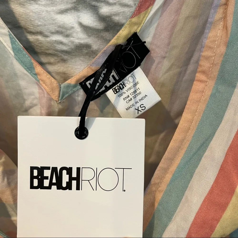 NWT Beach Riot Rainbow Striped Dress Women’s XS Coverup Beach Swim Dress - Image 13