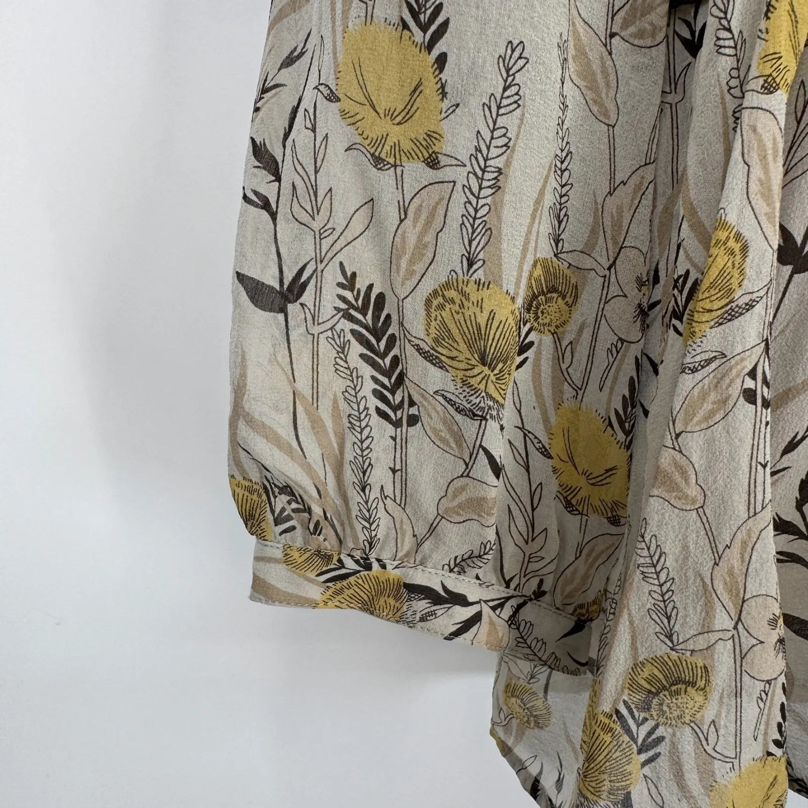 Vintage Y2K Viola Silk Babydoll Top Womens 8 Floral Romantic Grunge Forest Fairy Green - Image 5