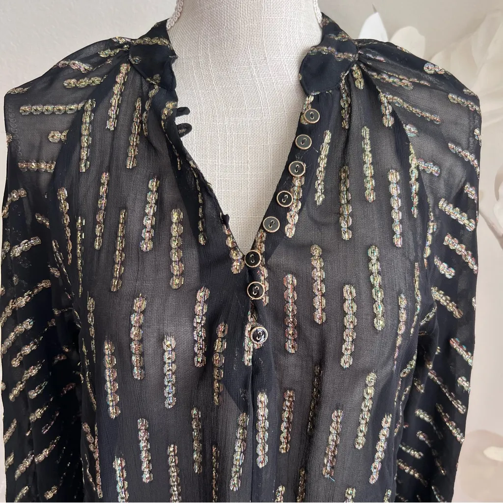 Corey Lynn Calter Noemie Chandelier Metallic Black and Gold Women's Top - Image 3